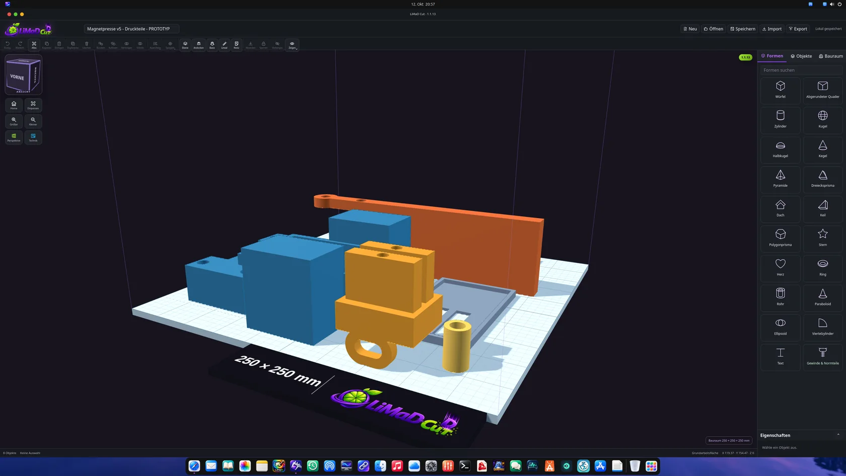 LiMaD Cut 3D-Arbeitsbereich
