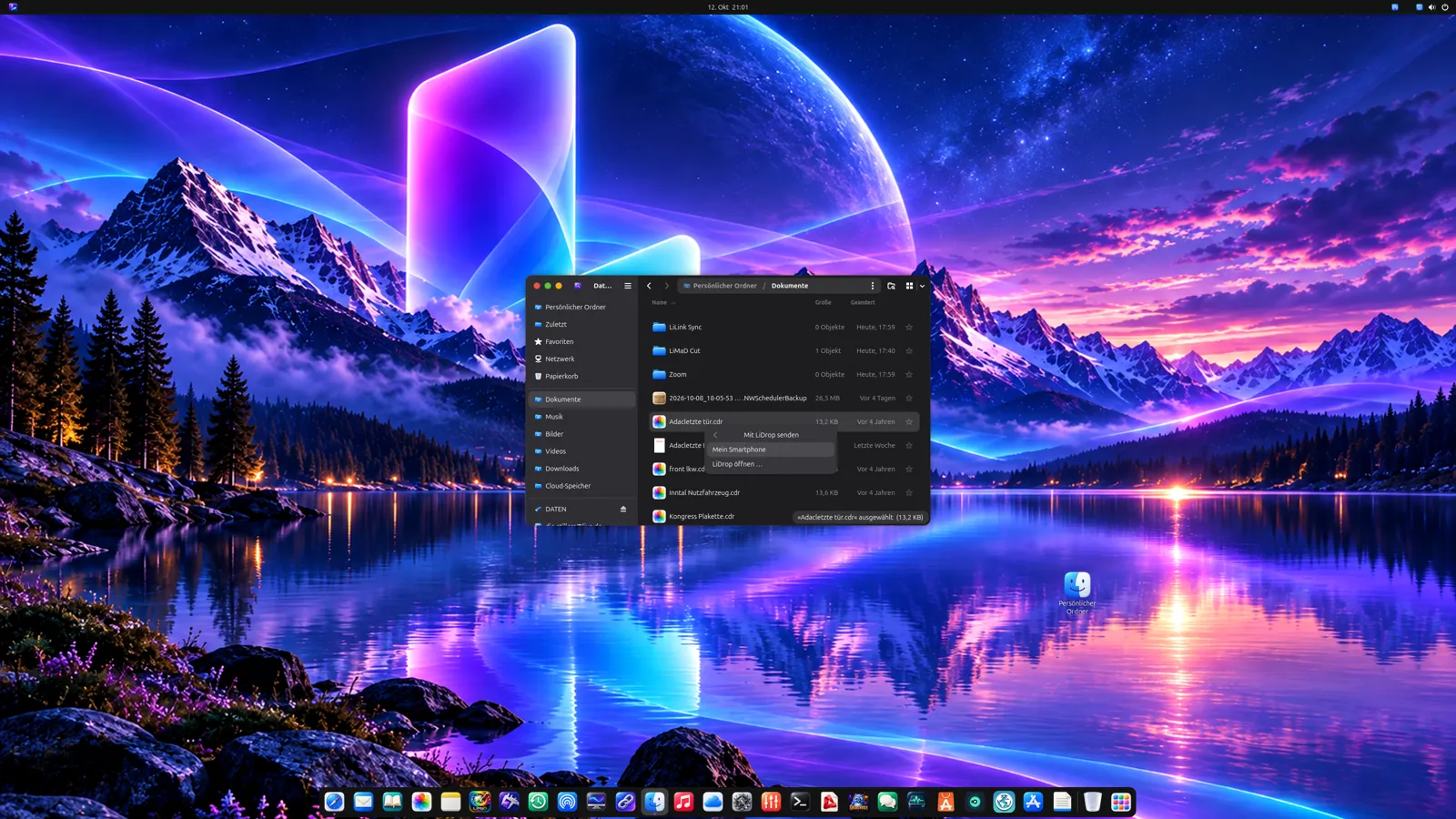 Dateimanager mit integrierten LiMaD-Funktionen