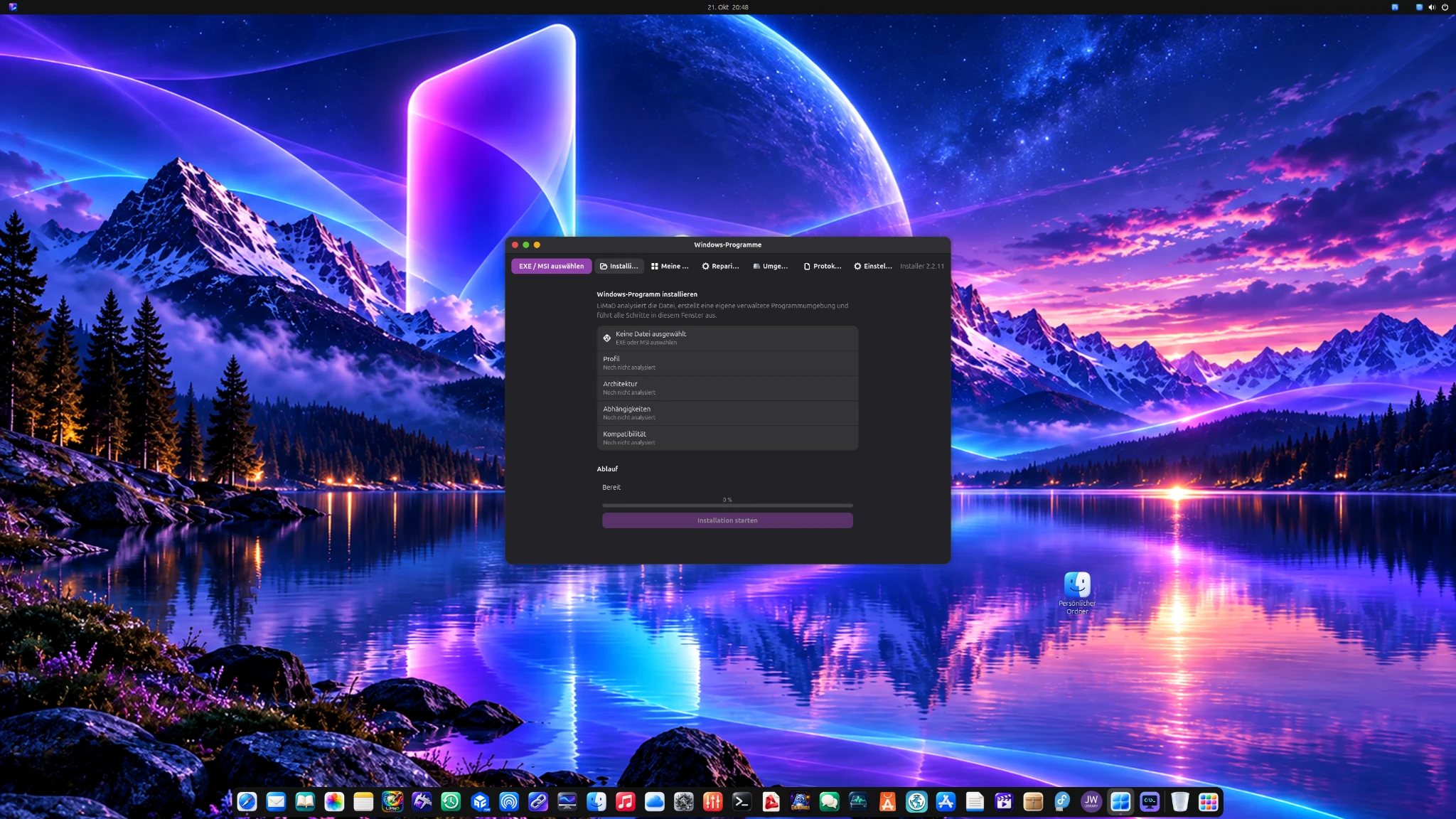 Windows Software unter LiMaD OS